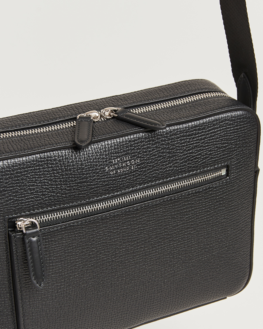 Smythson Ludlow Zip Crossbody Bag Black
