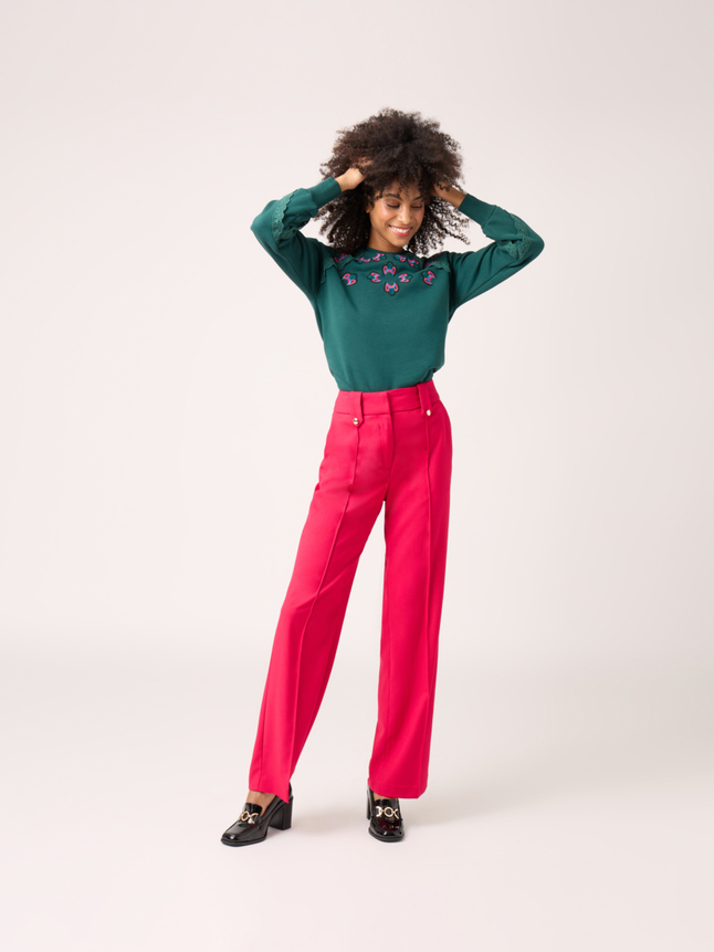 Sweat dentelles et fleurs