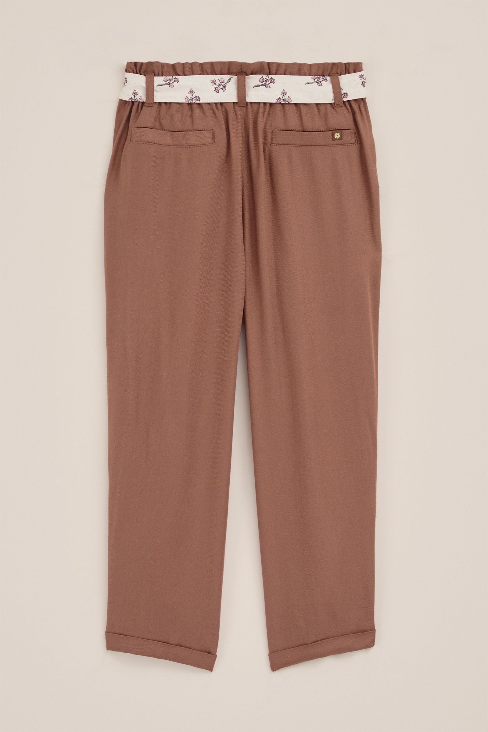 Meisjes paperbag broek WE Fashion Roestbruin