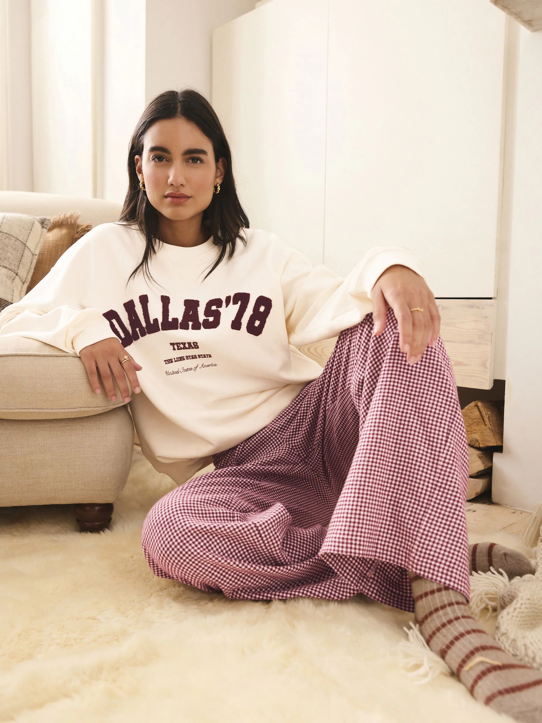 Rood geruit - Pyjama van sweatshirt en flanel