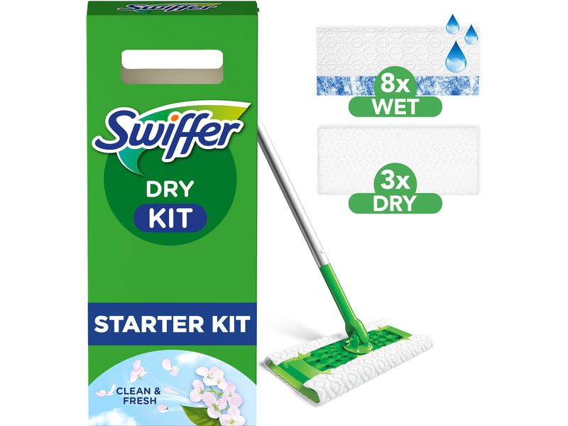Swiffer Wischmopp Starter-Set 12-teilig, Grün Starterset