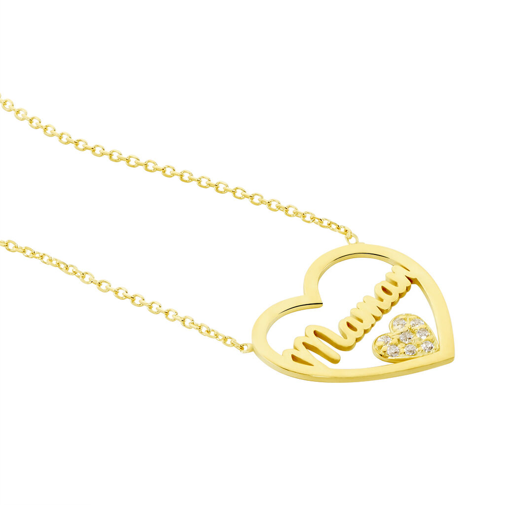 Collier Micarla Or Jaune Oxyde De Zirconium