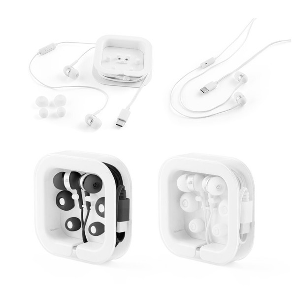 hi!dea 97139 - Écouteurs avec câble USB-C de 1.2 m et microphone intégré en ABS