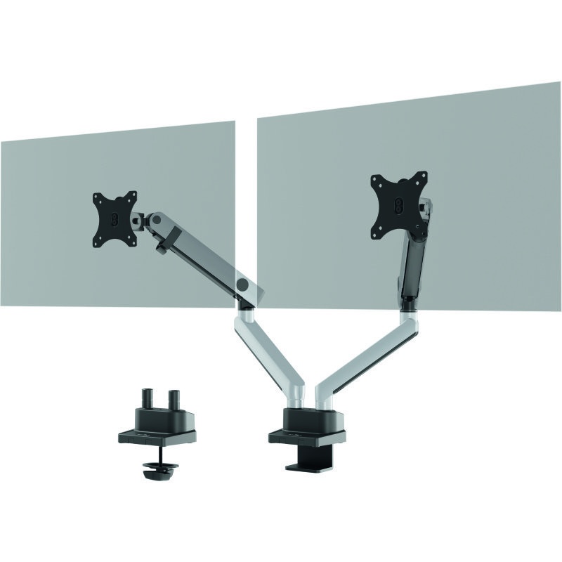 Bras support écran double SELECT PLUS fixation sur table