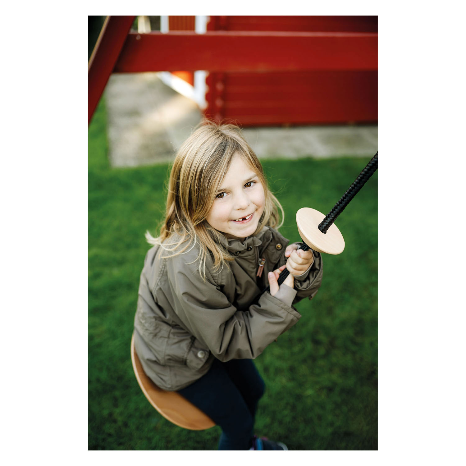 Small Foot - Schijfschommel met Klimtouw Black Line