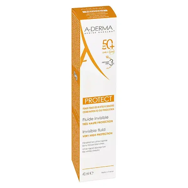 A-Derma Protect Fluide Invisible Très Haute Protection SPF50+ 40ml