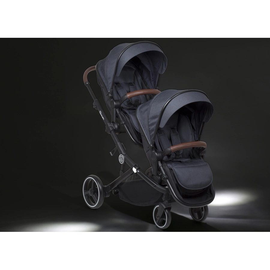 babyGO Geschwisterwagen Twinner Blue
