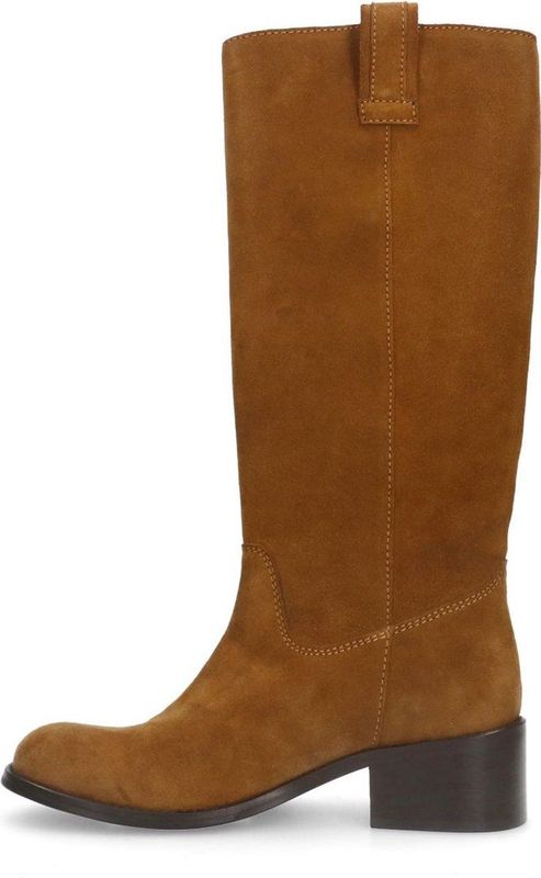 Manfield - Hoge Laarzen - Cognac Suède