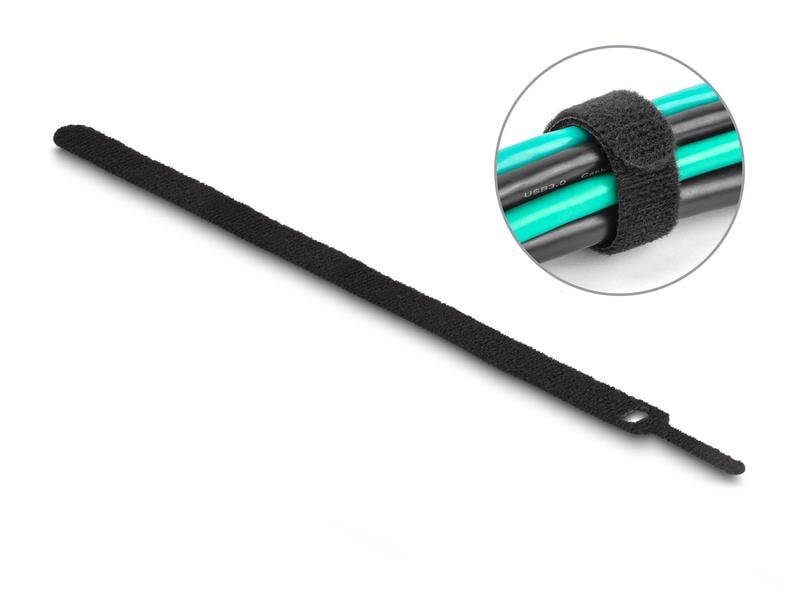 Delock Klettkabelbinder Schwarz 300 mm x 12 mm, 10 Stück Delock Klett-Kabelbinder L 300 x B 12 mm schwarz 10 Stück