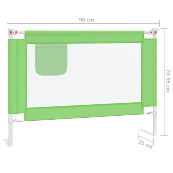 vidaXL Sengehest småbarn grønn 90x25 cm stoff