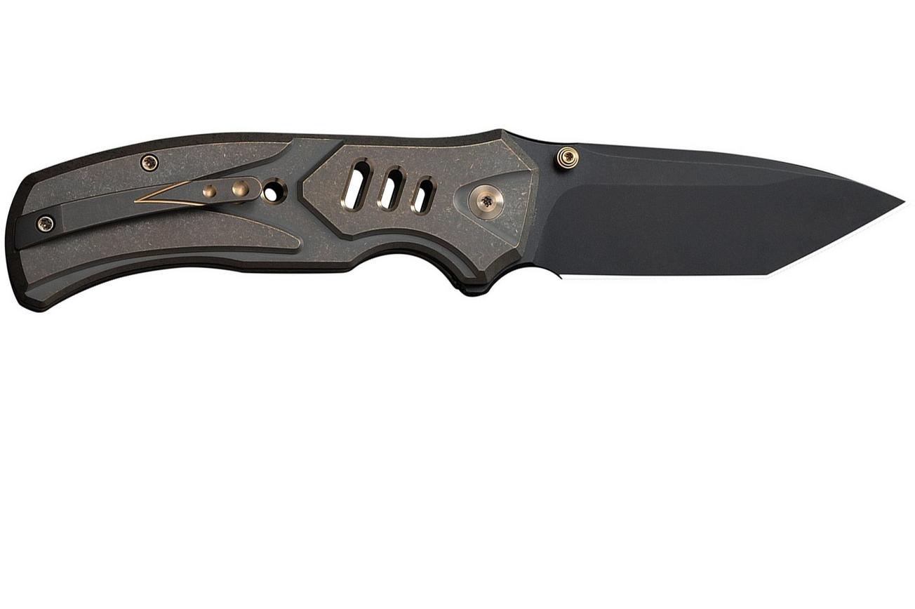 WE Knife Zentron WE24094-3 Blackwashed Böhler M390, Bronze Titanium, zakmes