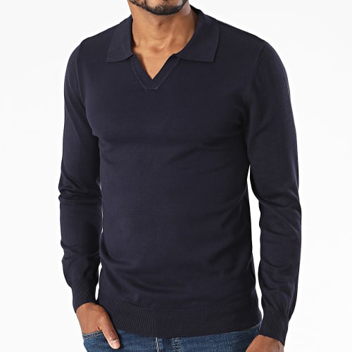 Polo Manches Longues Bleu Marine