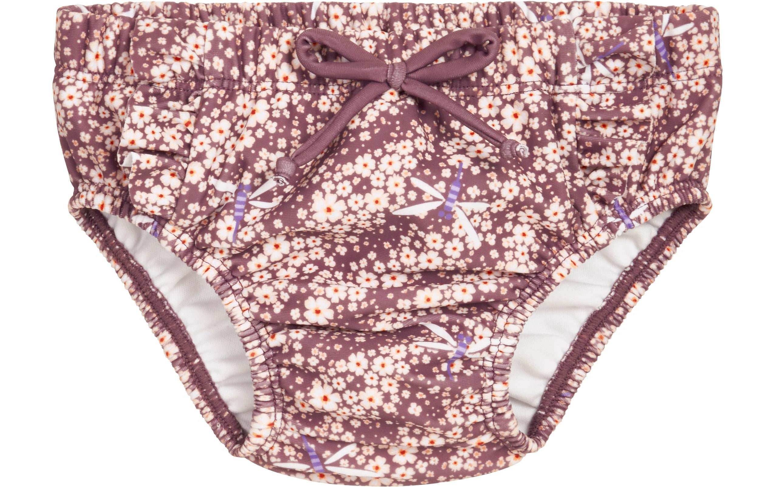 Schwimmwindel Blümchen Violett Gr. 74/80Windelhose für Mädchen mit UV-Schutz