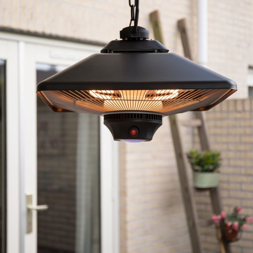 Chauffage suspendu spica square 2000 w halogène noir ce17sq-b
