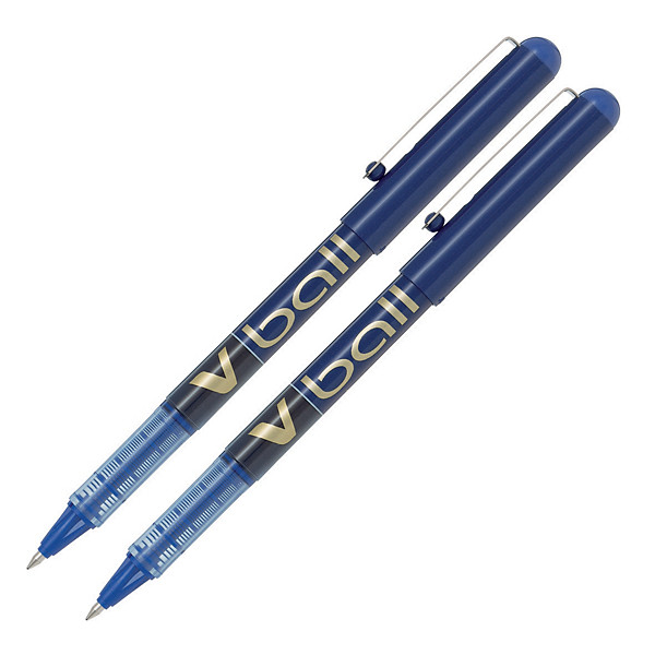 2 stylos roller V-Ball  05 pilot coloris bleu