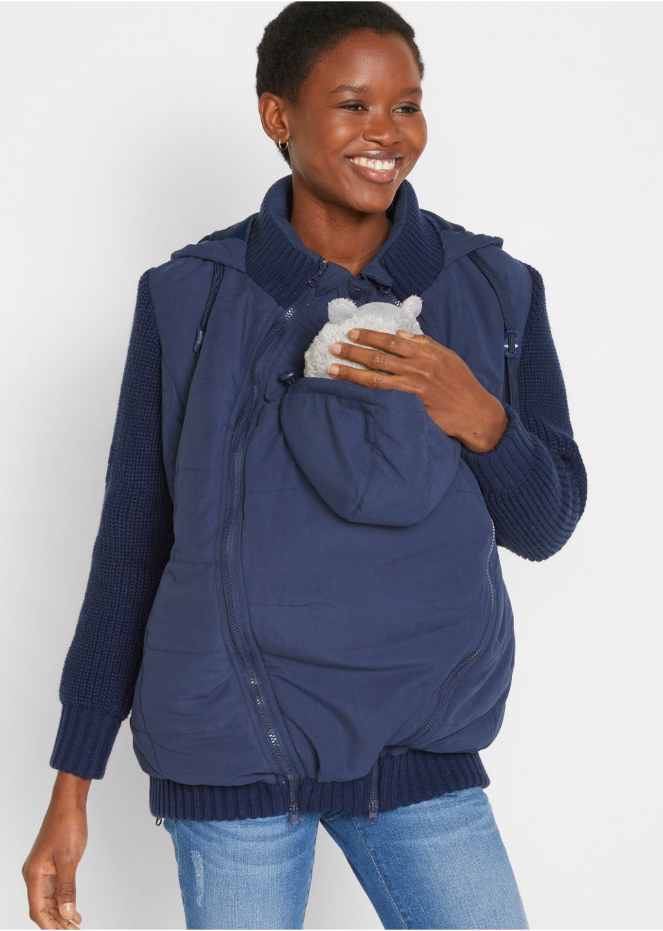 Veste de grossesse avec fonction portage avec manches en maille