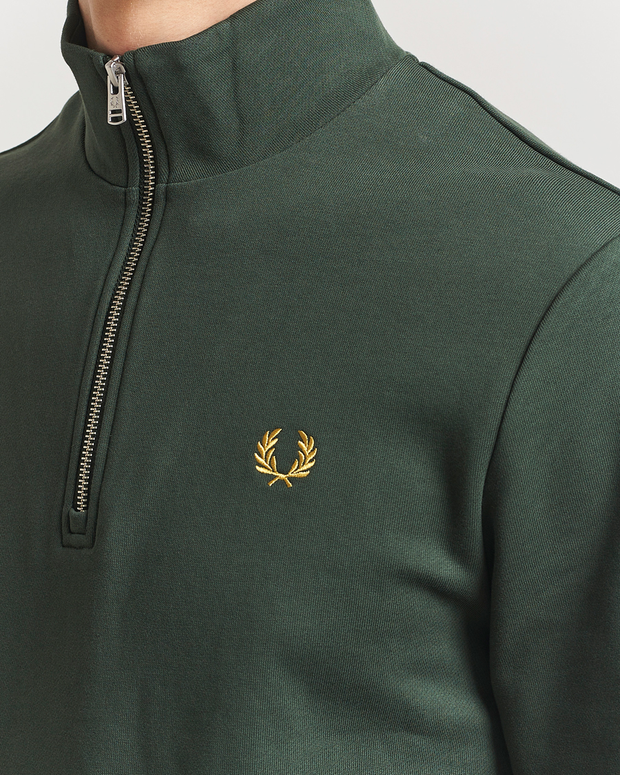 Fred Perry Half Zip Sweatshirt Court Green