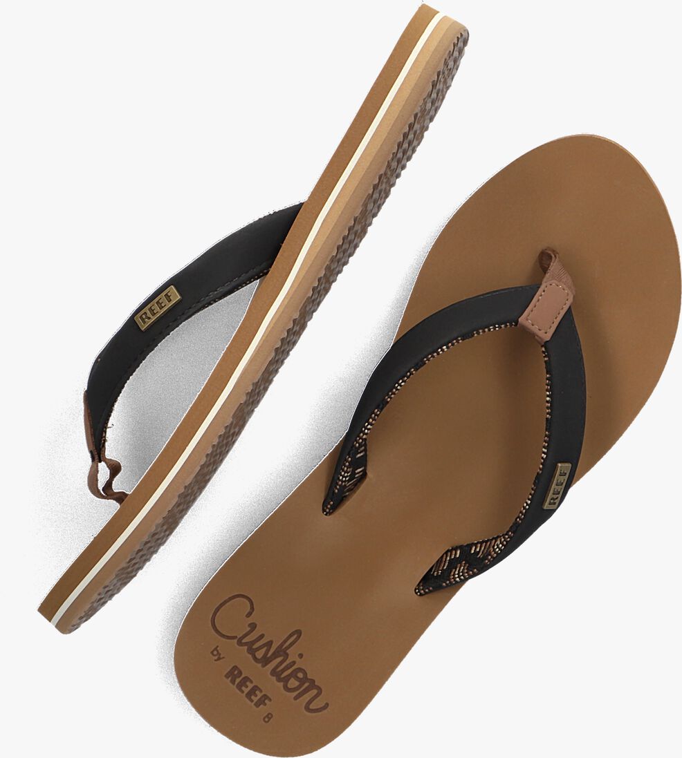 REEF zwarte reef teenslippers cushion sands