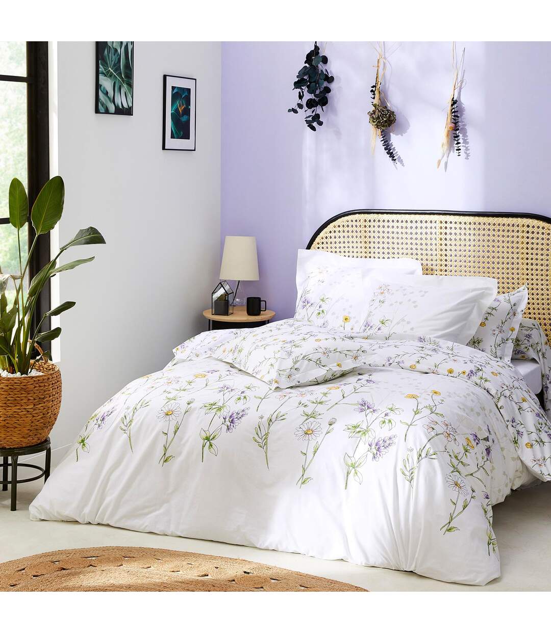 Housse de couette 260x240 cm coton FOLIFLORA Blanc
