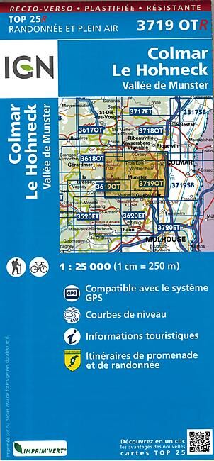 IGN - TOP25R 3719OTR COLMAR LE HOHNECK 1 25 000
