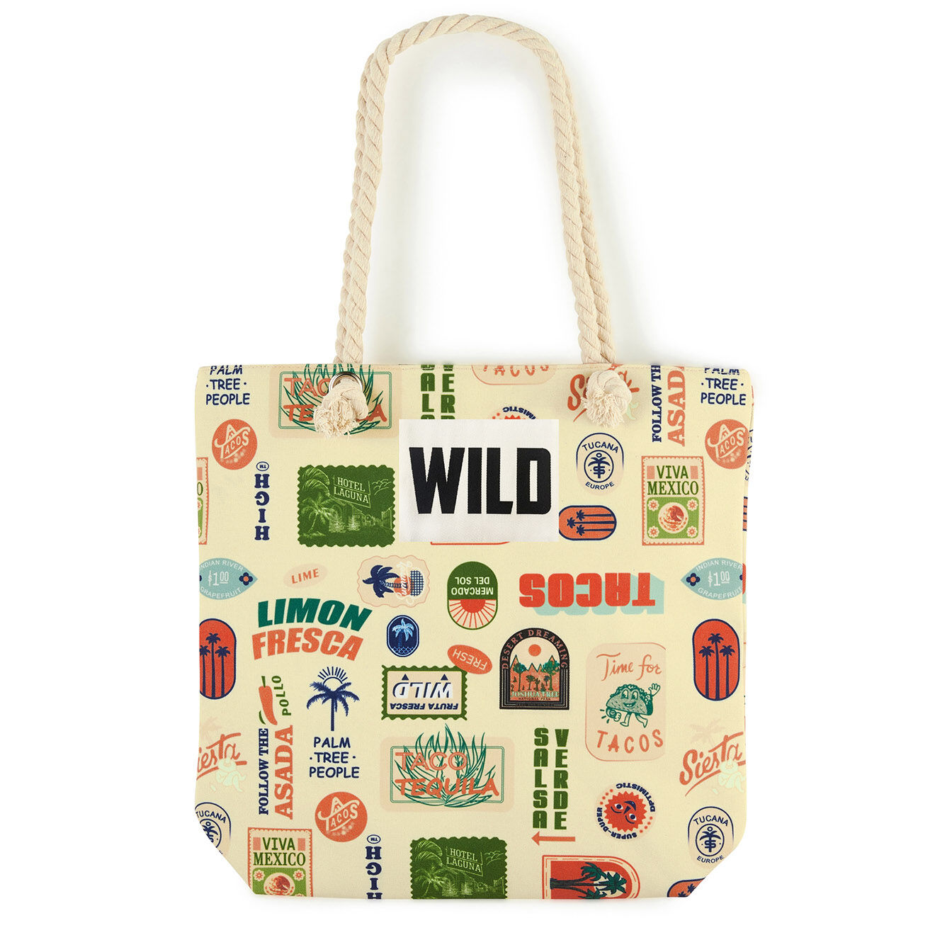 Wild Tote-Bag Mateo vanille - 40x43x10 cm