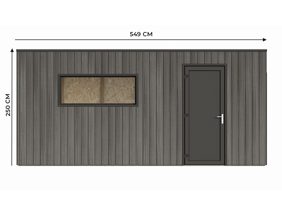 Garage bois composite silverstone - bardage couleur ardoise - surface : 20m² - porte sectionnelle motorisée - 2 télécommandes
