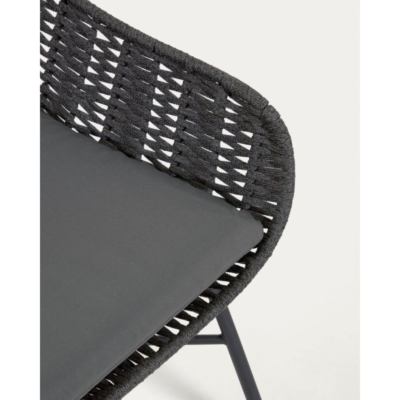 Fauteuil Abeli - corde - pied acier noir