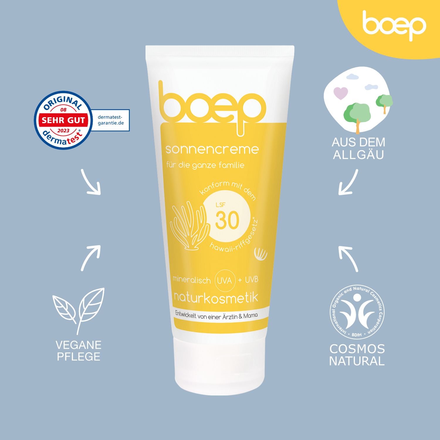 das boep Sonnencreme Familie LSF 30