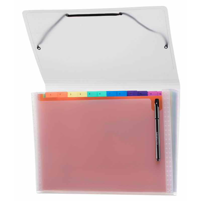Kolma Fächermappe Daily Easy Rainbow, 12 Fächer, A4, transparent/bunt