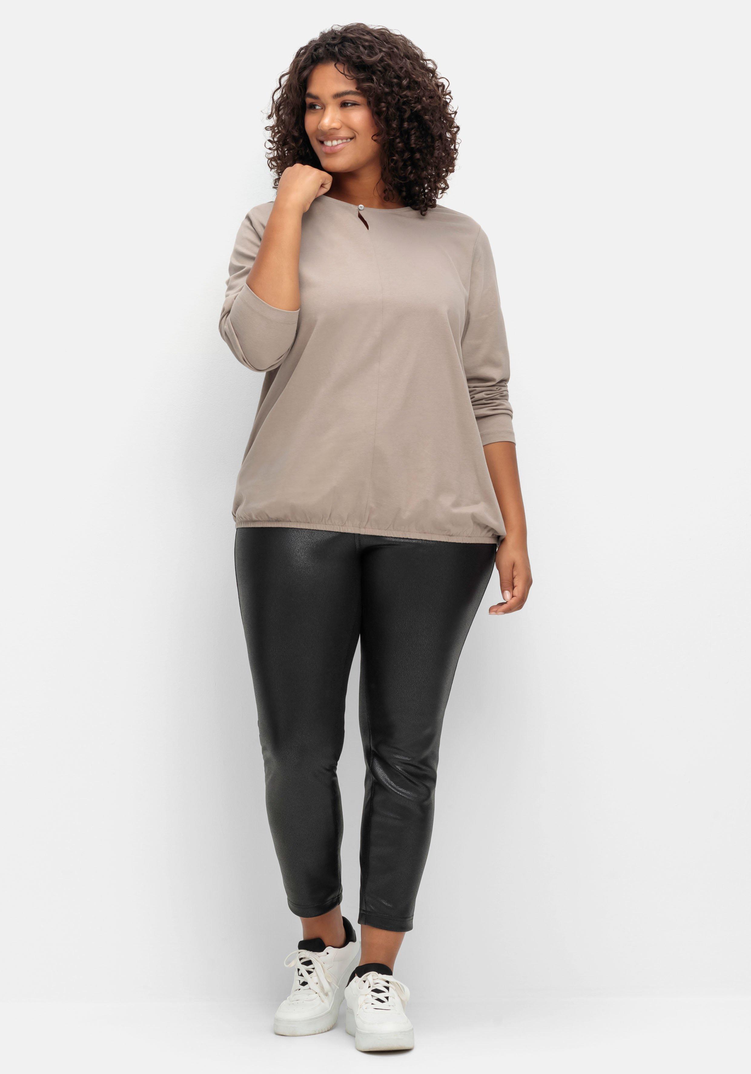 Langarmshirt mit Gummizug am Saum