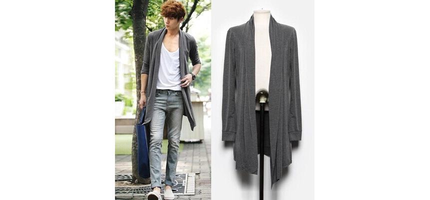 FORSETI - Effen lange cardigan met open voorkant