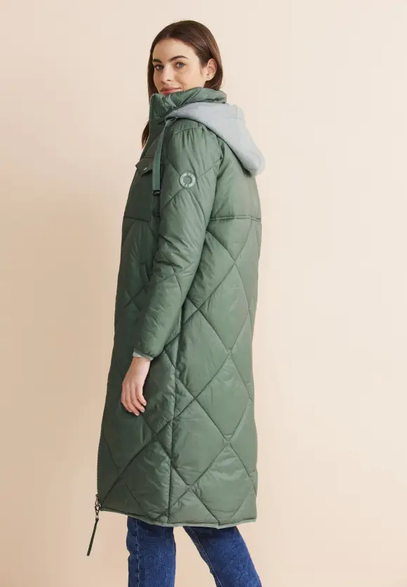 Jacke mit Diamant Steppung - dune green