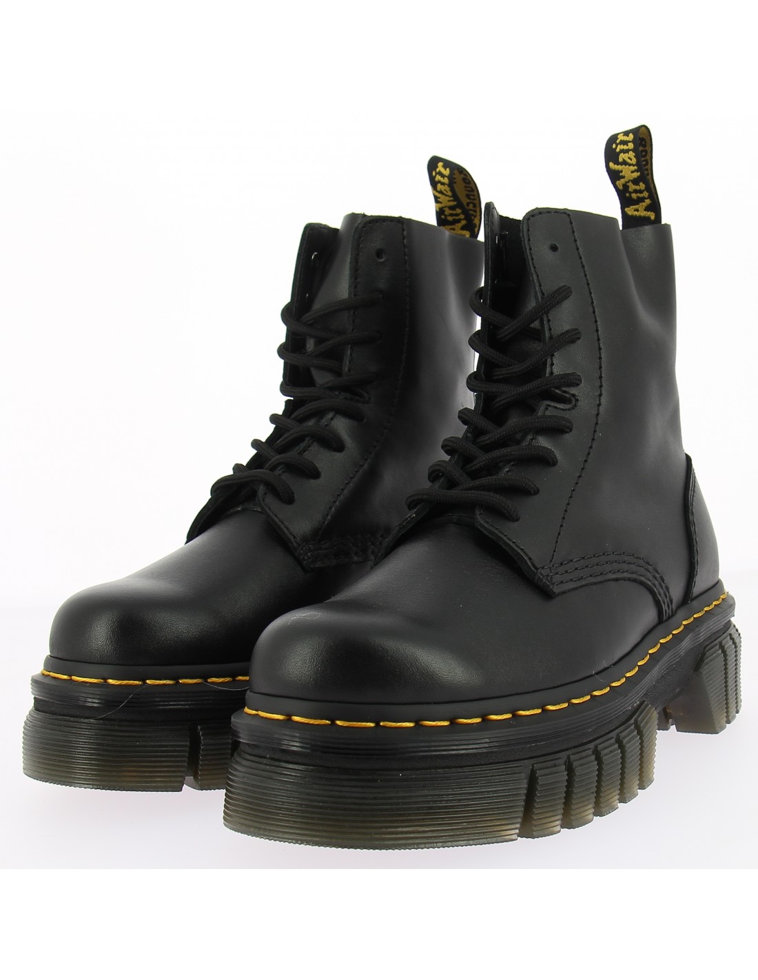 dr martens boots compensées femme audrick 8-eye cuir noir