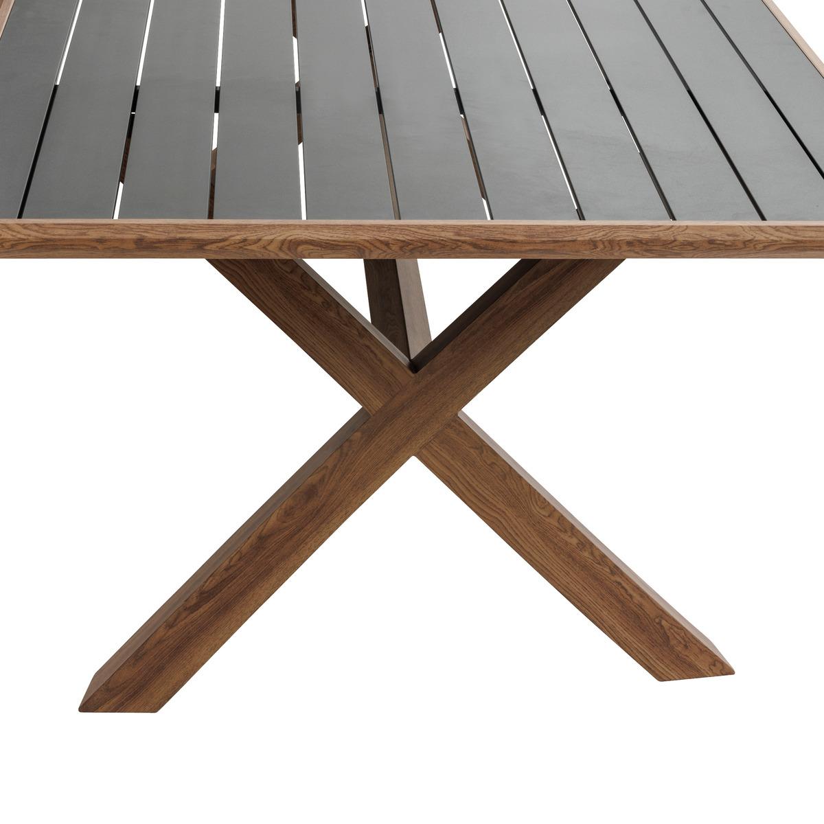 TABLE AXIOME FIXE GRAPHITE HONEY 8 PLACES