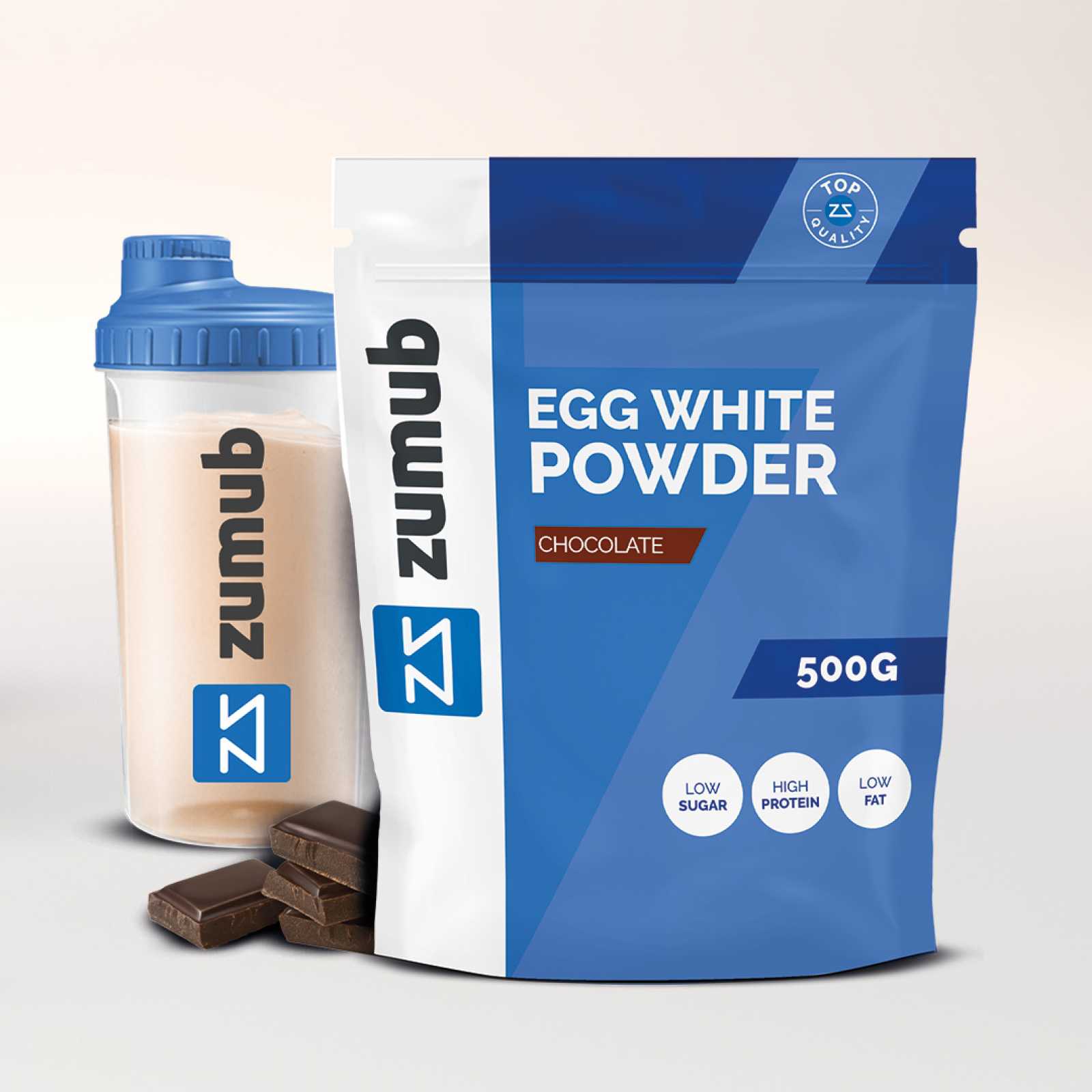 Proteína em pó de clara de ovo Zumub 500g