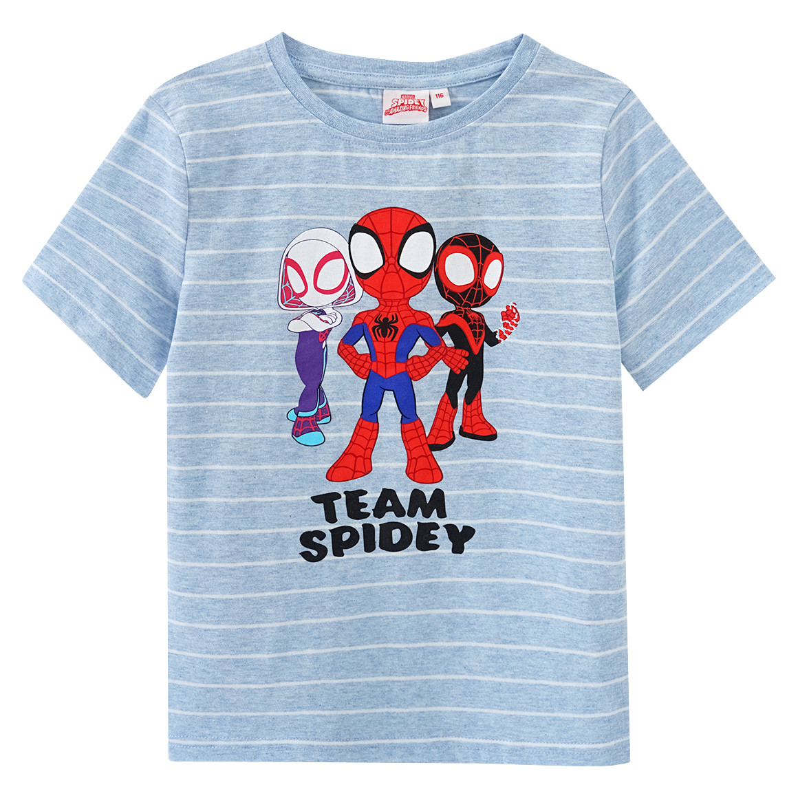 Topolino MARVEL Spidey T-Shirt mit Streifen hellblau