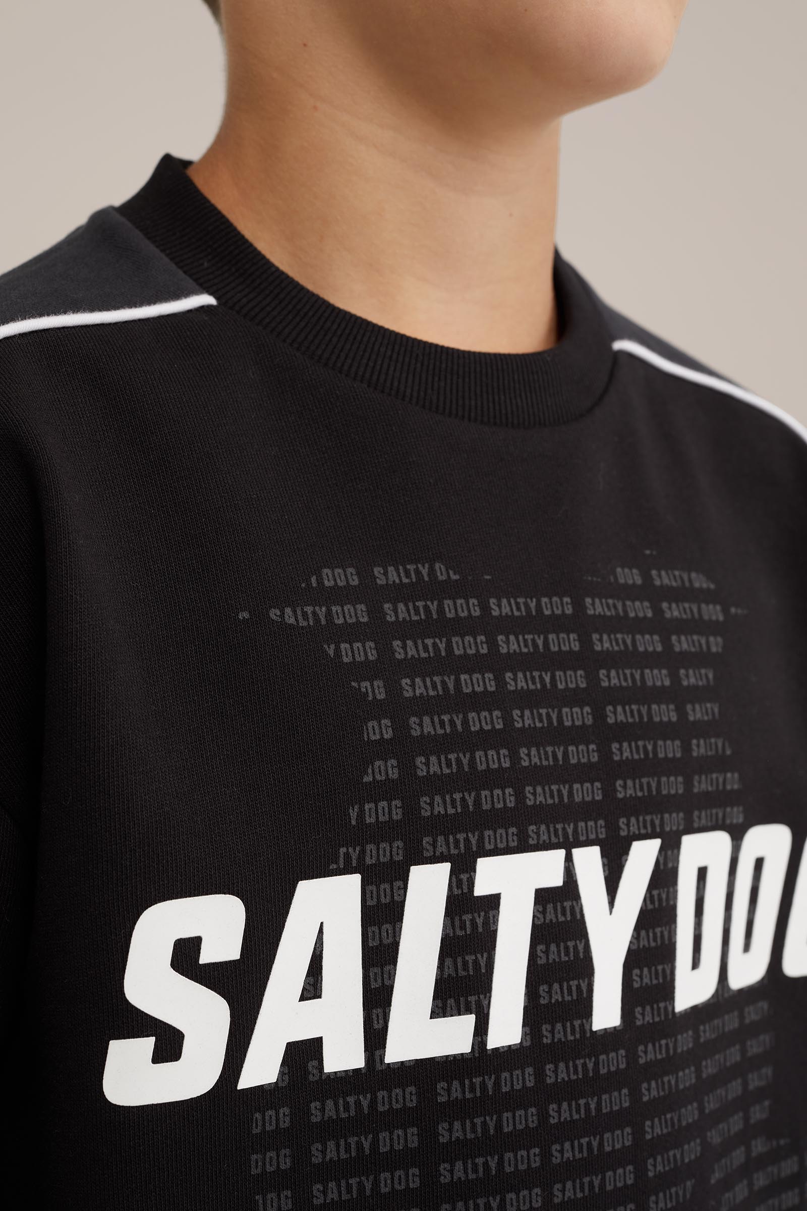 Jongens T-shirt met opdruk Salty Dog Zwart