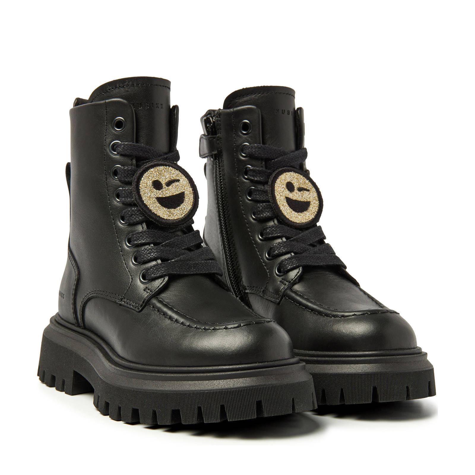 Nubikk Fae Bobbi Jr  leren veterboots zwart