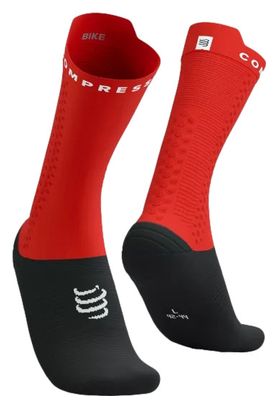 Chaussettes Compressport Pro Racing Socks v4.0 Bike Rouge/Noir