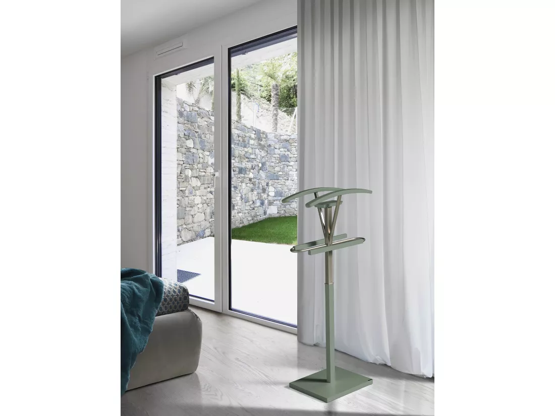 Valet de nuit - H110cm x L47cm x P34cm - hêtre massif vert - Couple