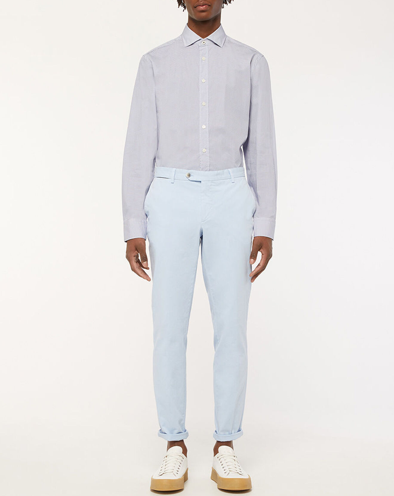 Hackett London Chemise Slim Fit à imprimé ancres bleu ciel/blanc
