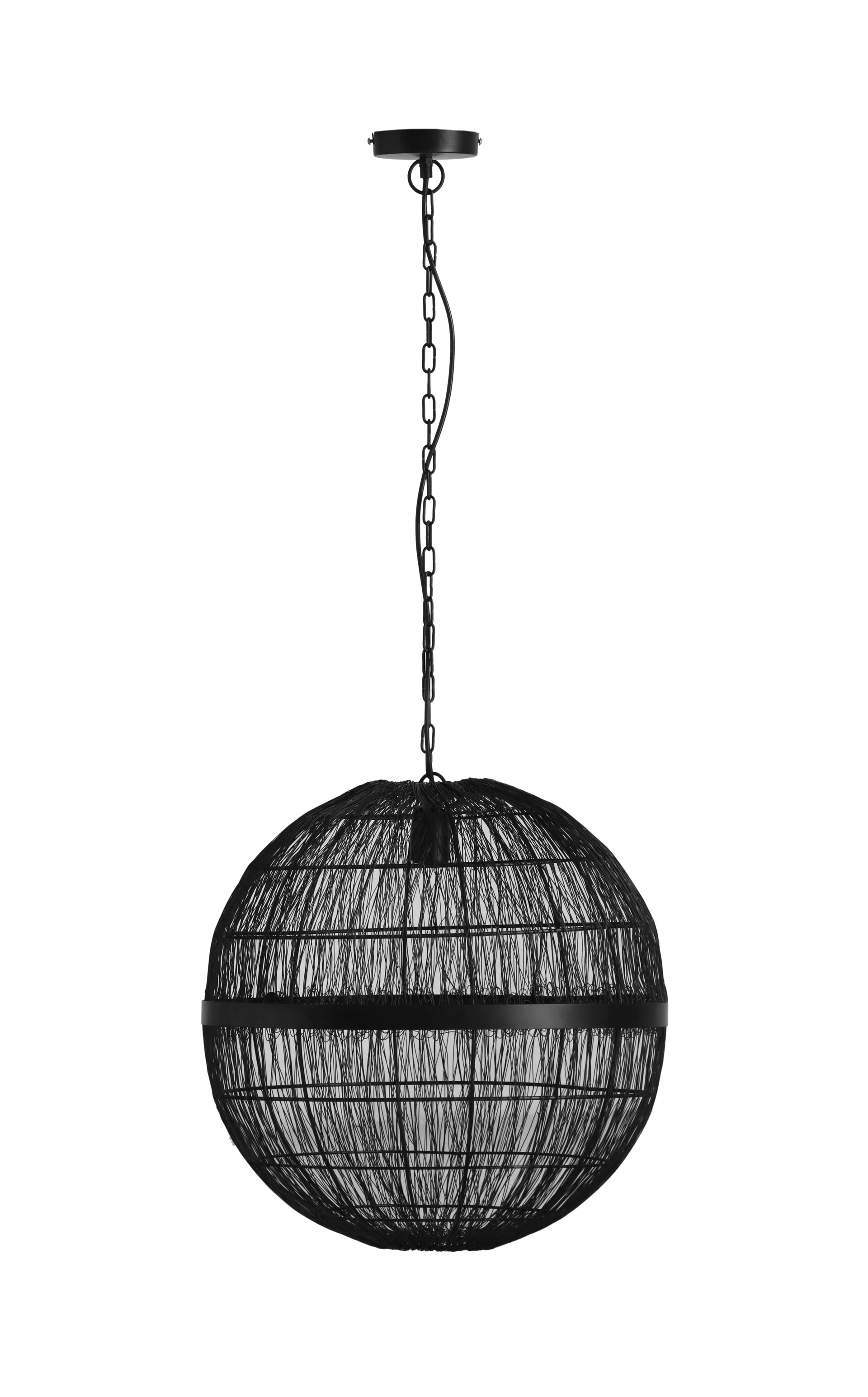 GLOBO Retrofit Pendelleuchte HERMI II 50 cm schwarz