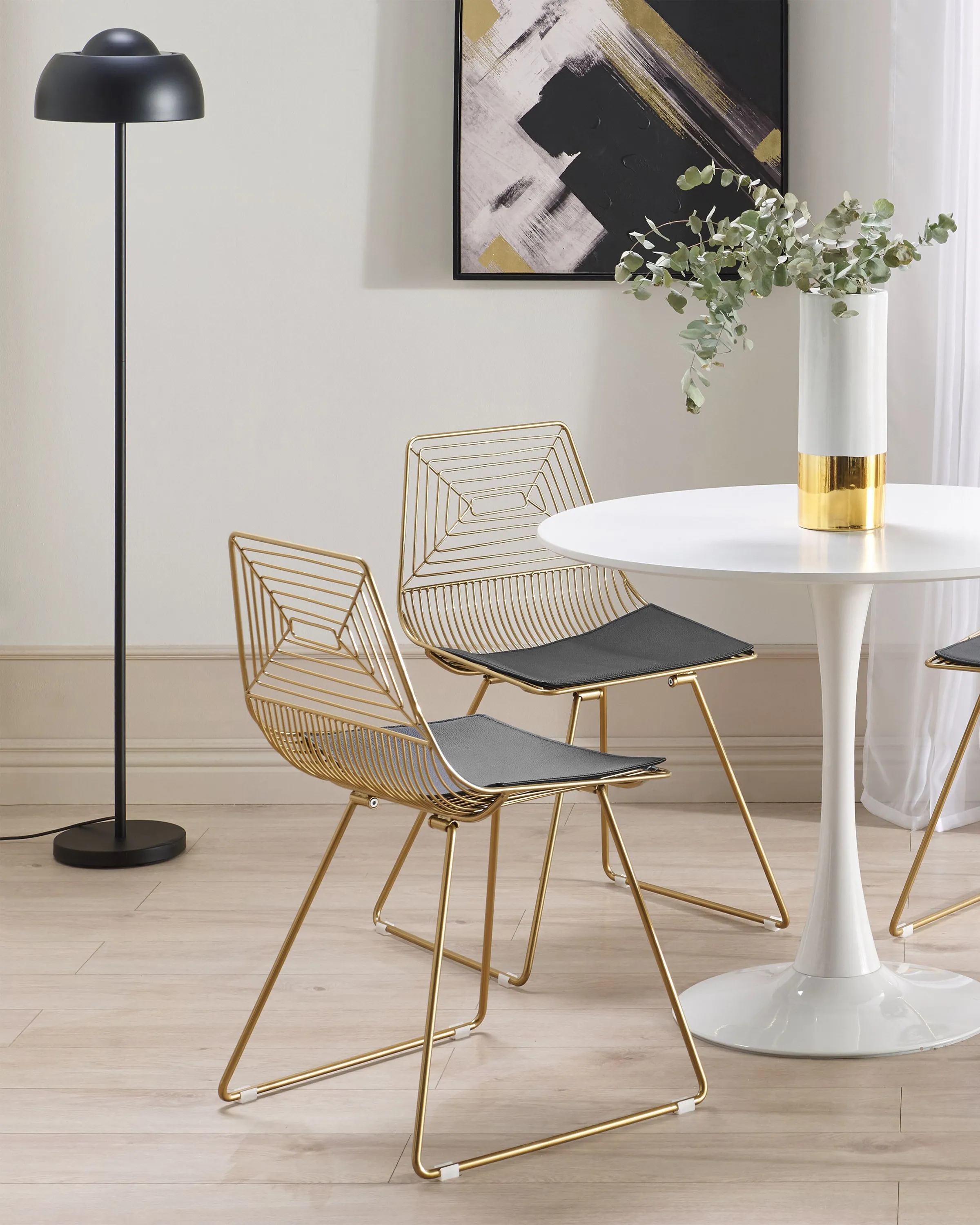 Set van 2 eetkamerstoelen BEATTY Metaal Goud