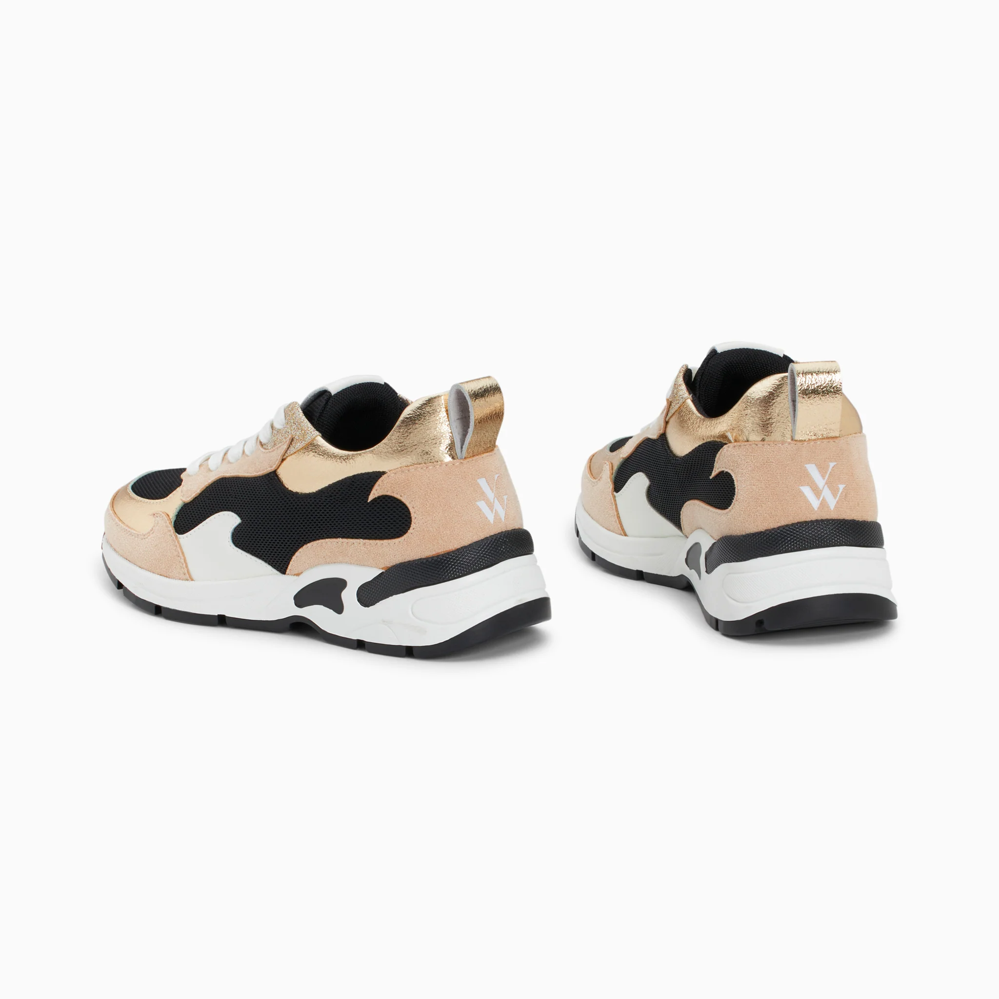 Sneakers-Baskets flamme Juliette noir et beige