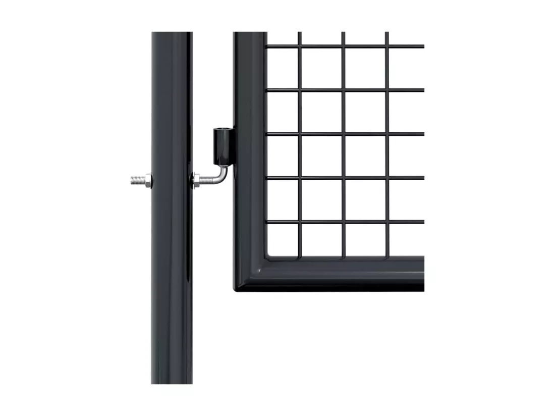 Portail en maille de jardin Acier galvanisé 100 x 125 cm Gris