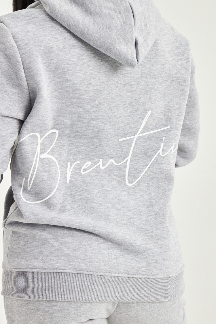 Sweat à capuche gris inscription Brentiny