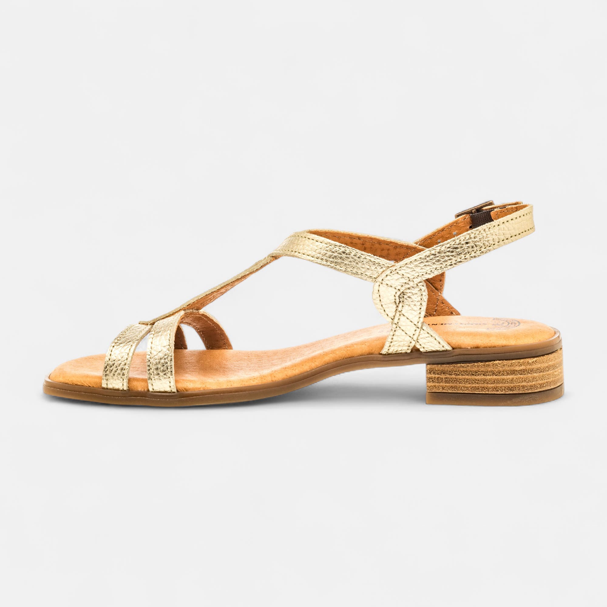 Nu-pieds Femme en cuir or