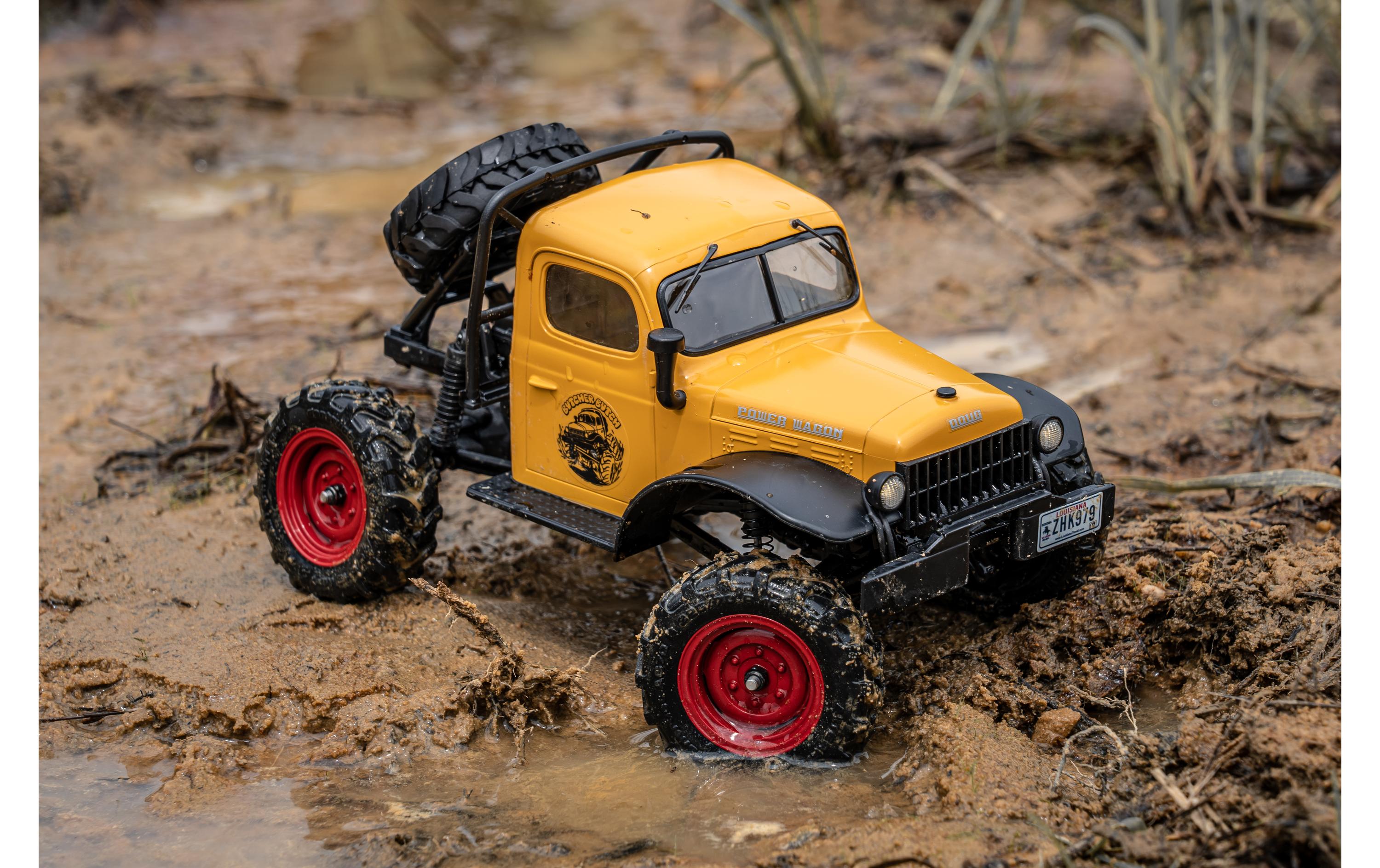 Scale Crawler FCX24 Power Wagon Mud-Racer, Gelb 1:24, RTR<br>Rock Crawler im Miniformat mit 2-Gang Getriebe