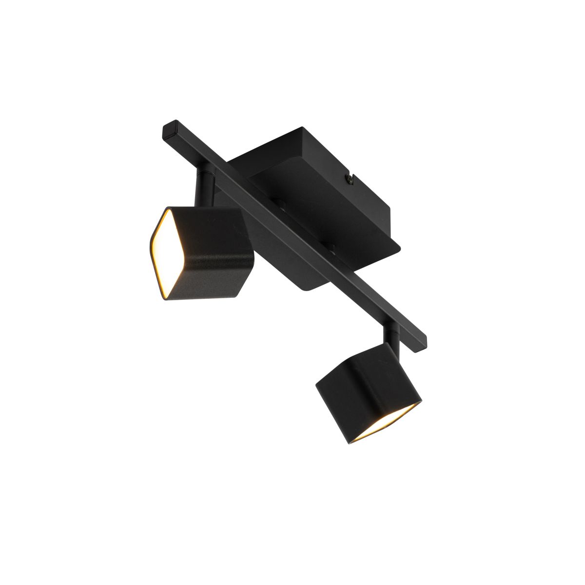 Moderne plafondlamp zwart incl. LED 2-lichts - Nola