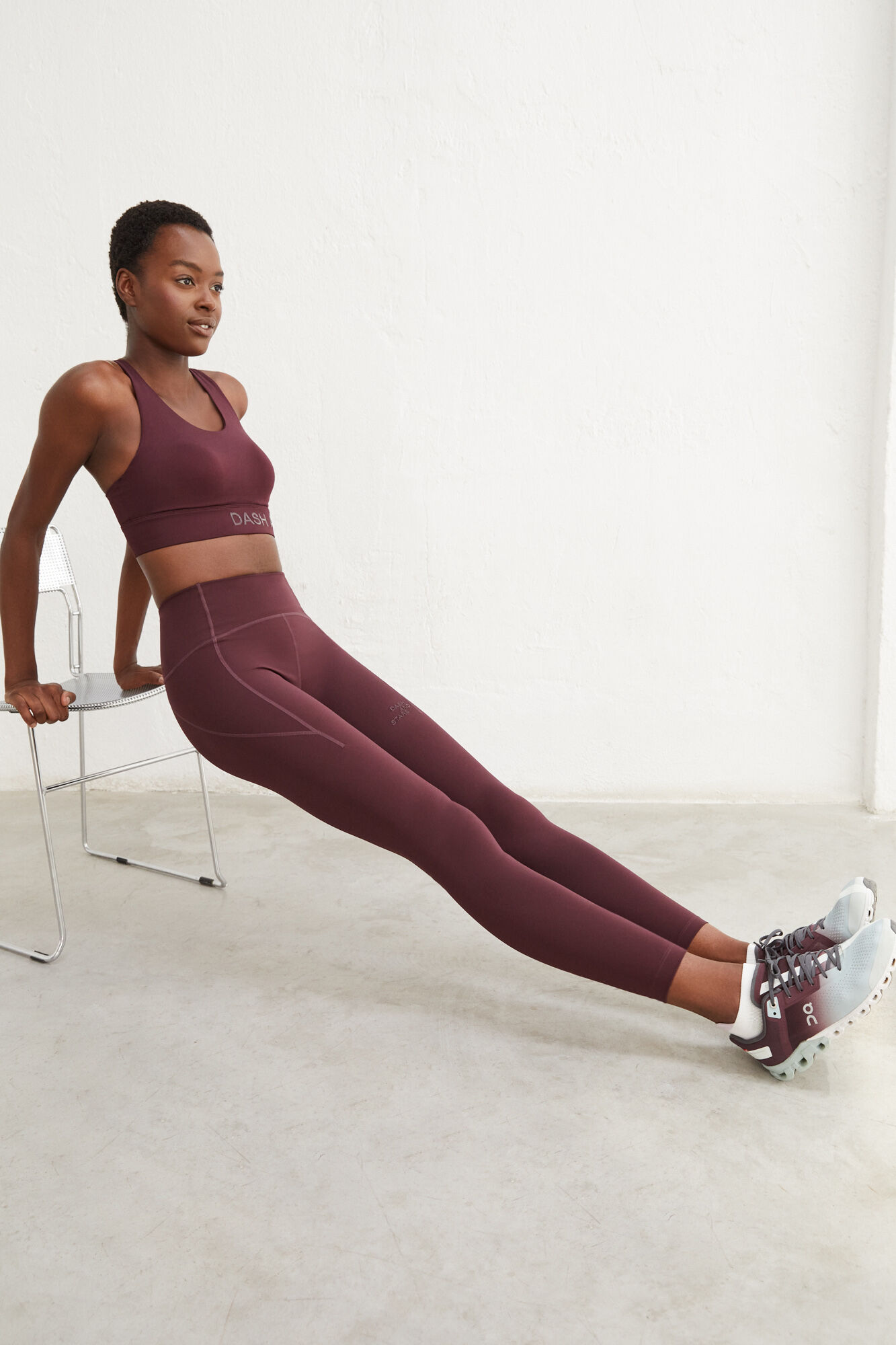 Leggings compridas elásticas 4D roxas - Rosa